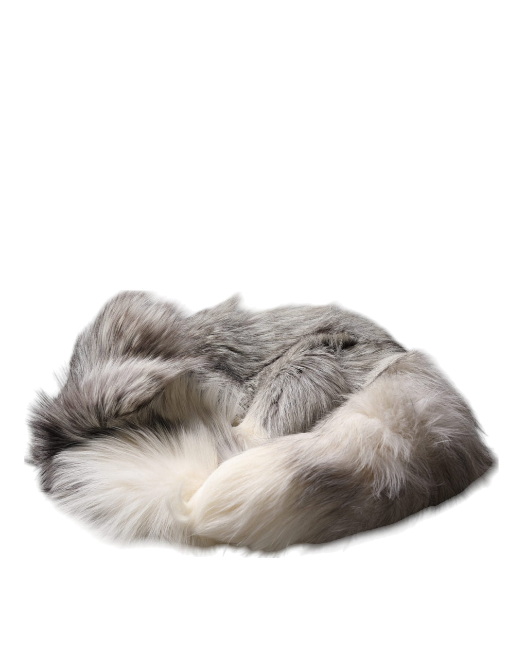 Dolce &amp; Gabbana White Fox Fur Neck Wrap Warmer Winter Scarf