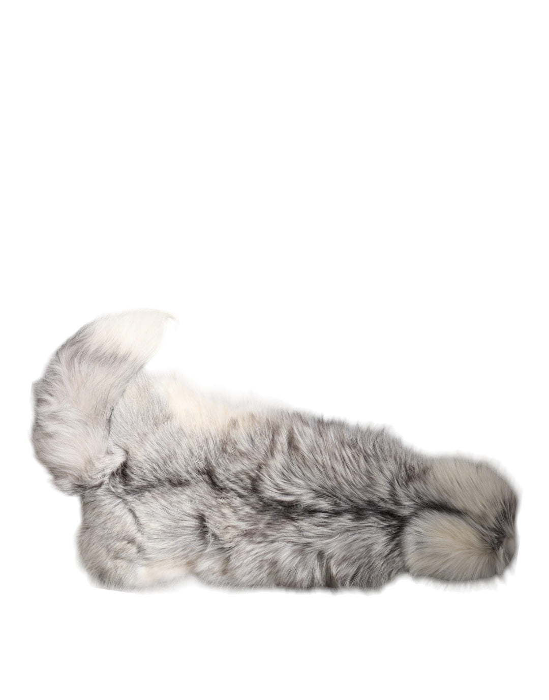 Dolce &amp; Gabbana White Fox Fur Neck Wrap Warmer Winter Scarf