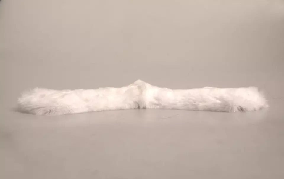 Dolce &amp; Gabbana White Fur Shoulder Collar Wrap Shawl Scarf