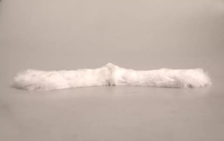 Dolce &amp; Gabbana White Fur Shoulder Collar Wrap Shawl Scarf