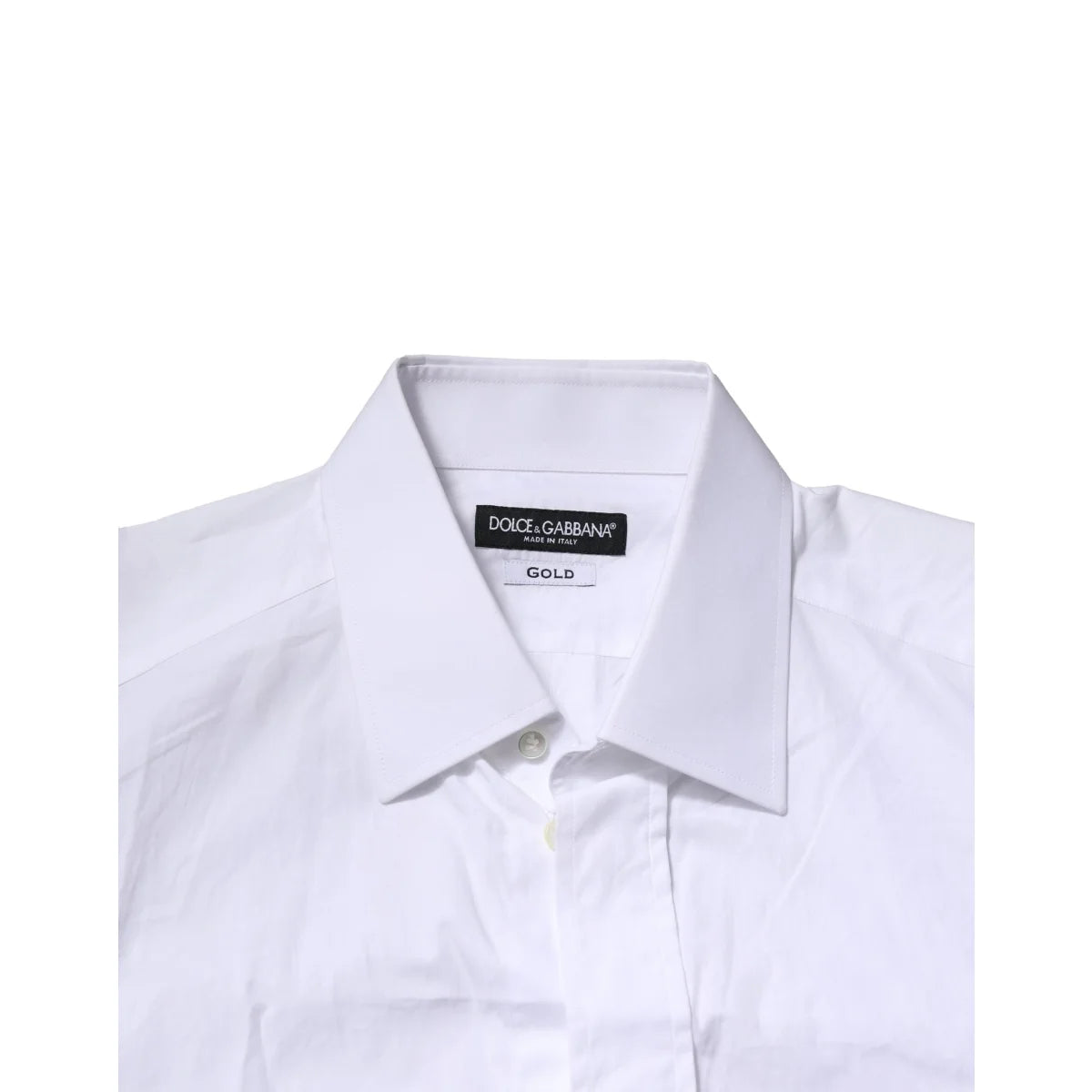 Dolce & Gabbana White Gold Cotton Men’s Dress Shirt Luxury Style