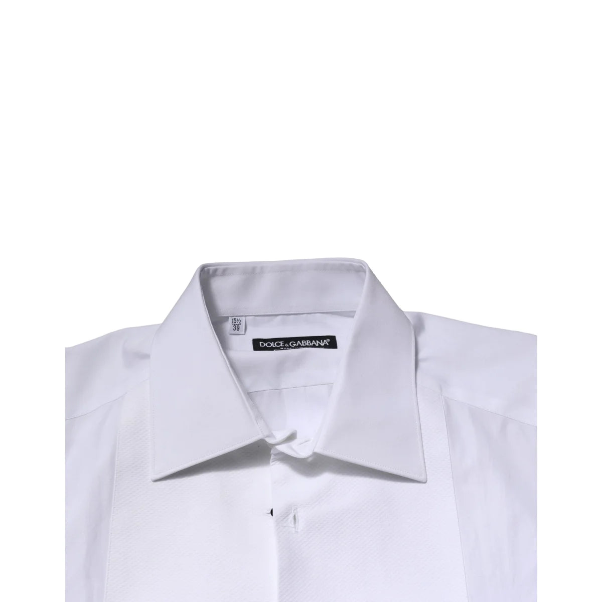 Dolce & Gabbana White Gold Crown Cotton Dress Shirt Elegance