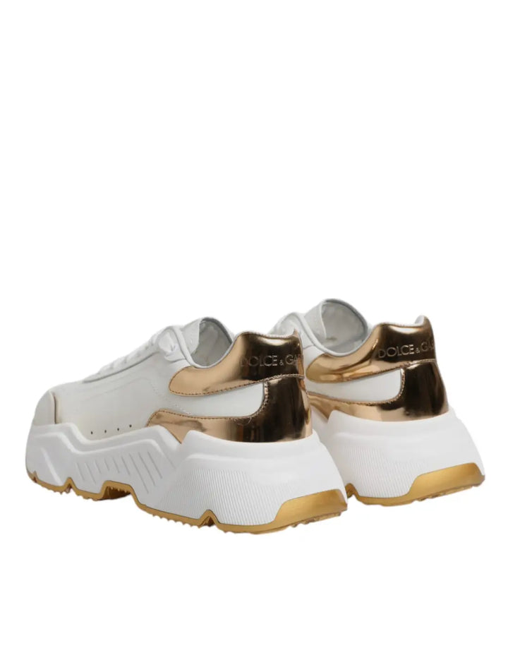 Dolce &amp; Gabbana White Gold Daymaster Low Top Sneakers Shoes
