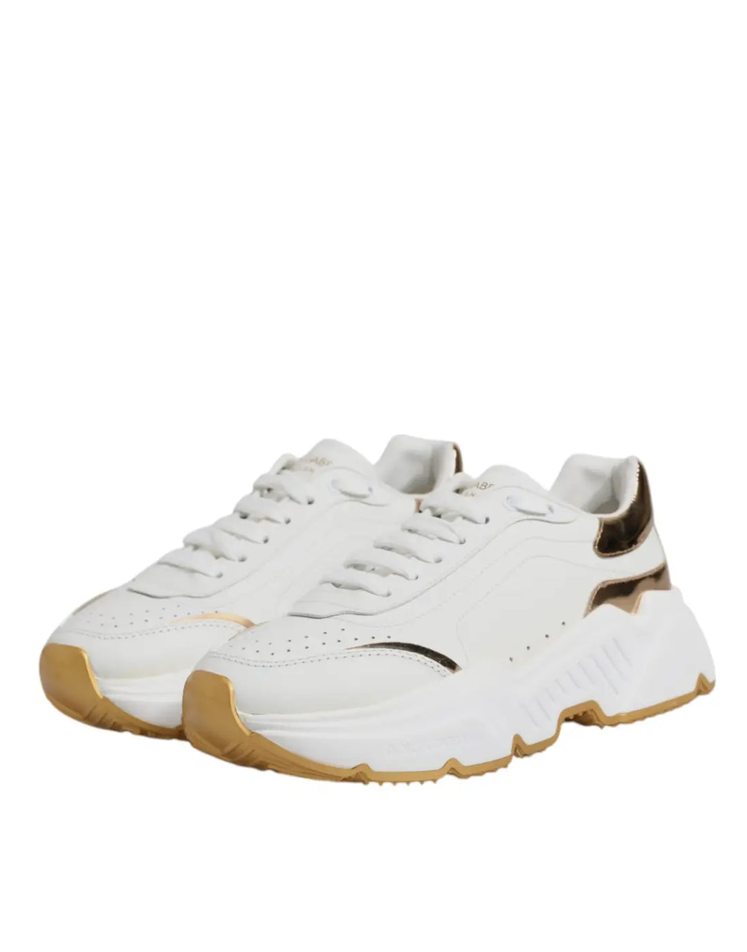 Dolce &amp; Gabbana White Gold Daymaster Low Top Sneakers Shoes