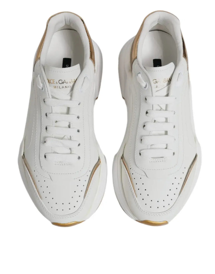 Dolce &amp; Gabbana White Gold Daymaster Low Top Sneakers Shoes