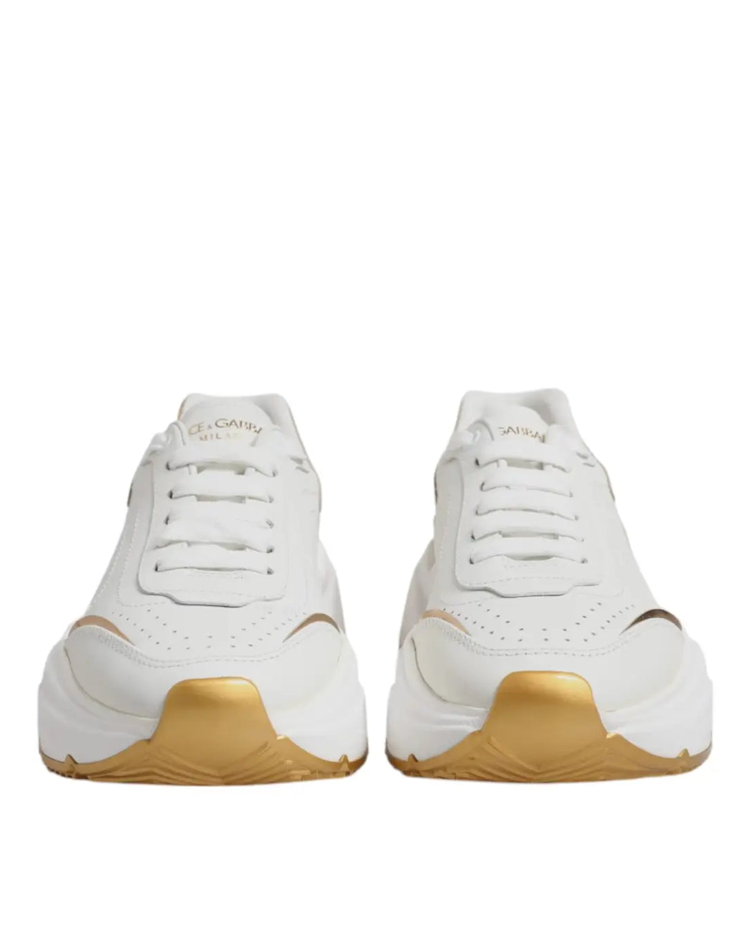 Dolce &amp; Gabbana White Gold Daymaster Low Top Sneakers Shoes