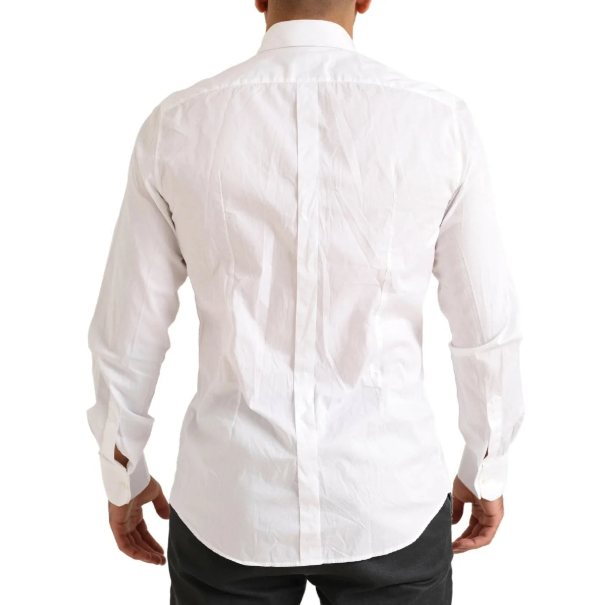 Dolce and Gabbana White Gold Dress Shirt Classic Formal Style &