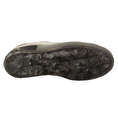 Dolce & Gabbana White Gold Leather Low Top Sneakers Casual Shoes