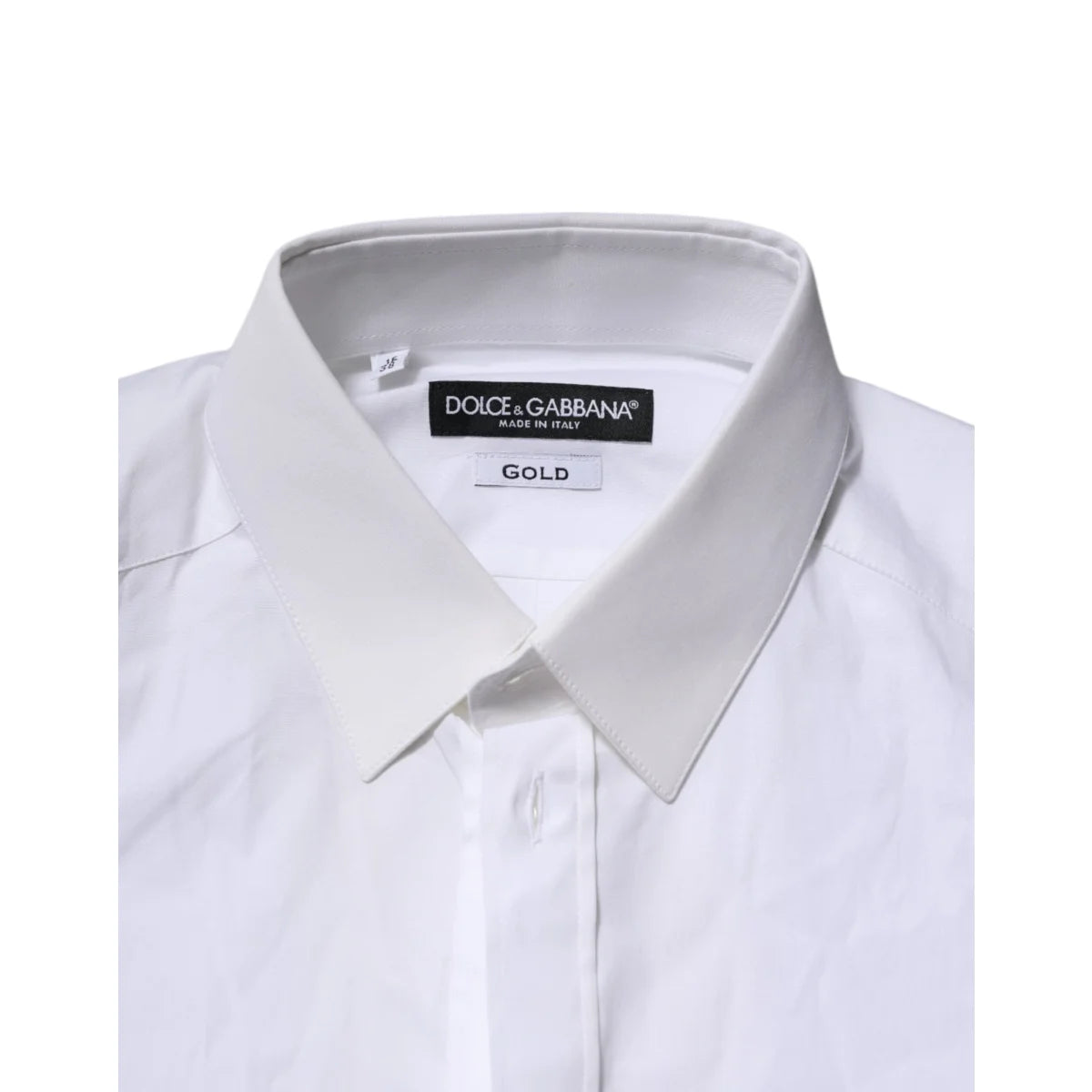 Dolce & Gabbana White Gold Long Sleeve Dress Shirt Elegance