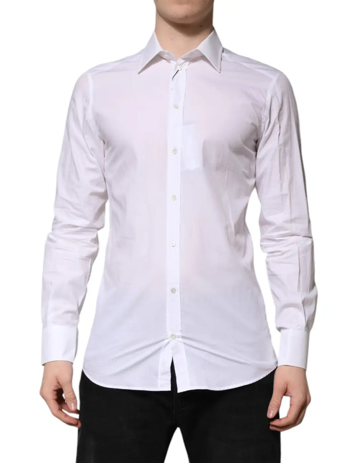 Dolce &amp; Gabbana White GOLD Long Sleeves Dress Formal Shirt