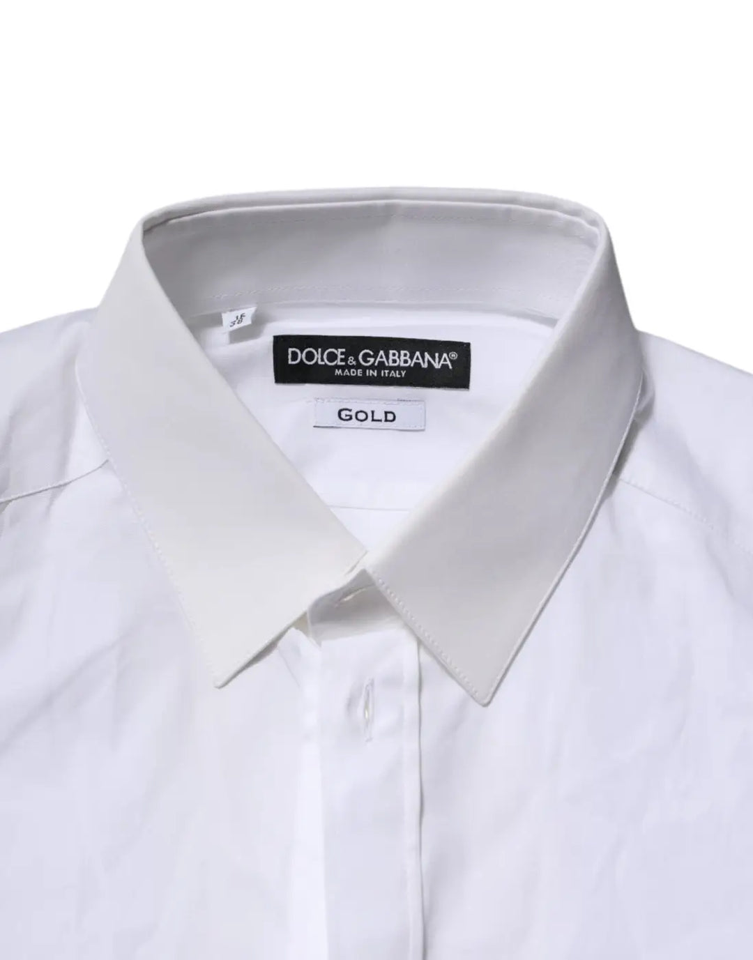 Dolce &amp; Gabbana White GOLD Long Sleeves Dress Formal Shirt