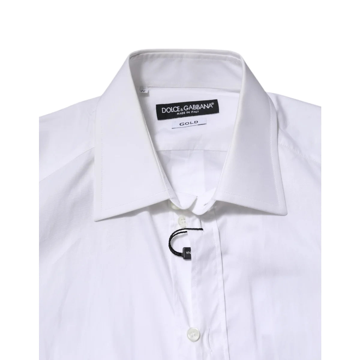 Dolce and Gabbana White Gold Long Sleeves Dress Shirt &