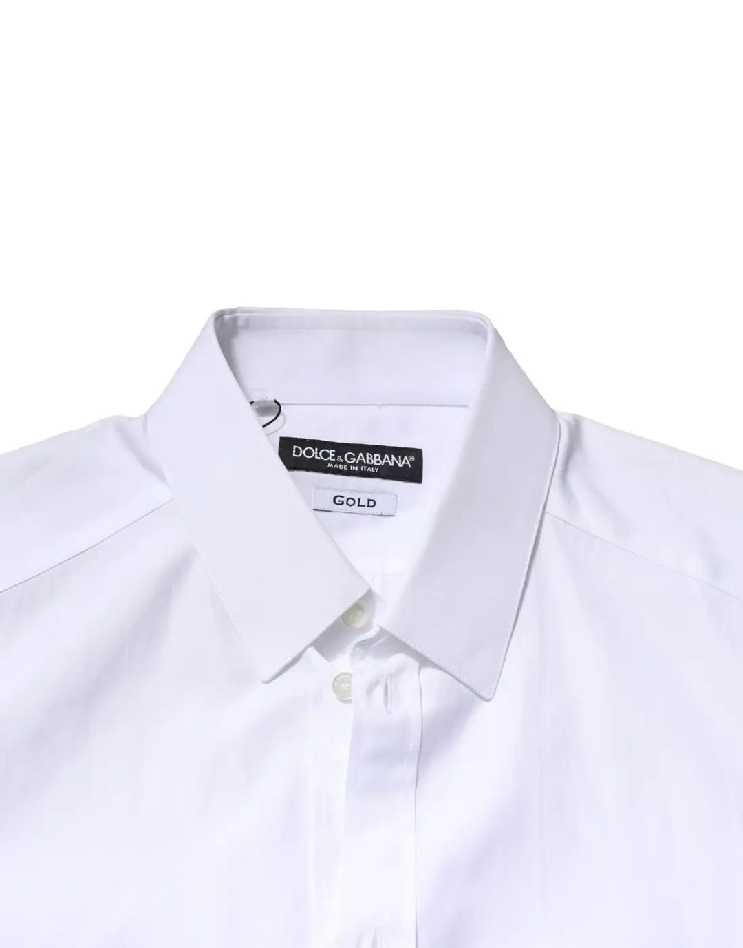 Dolce &amp; Gabbana White GOLD Long Sleeves Men Dress Formal Shirt