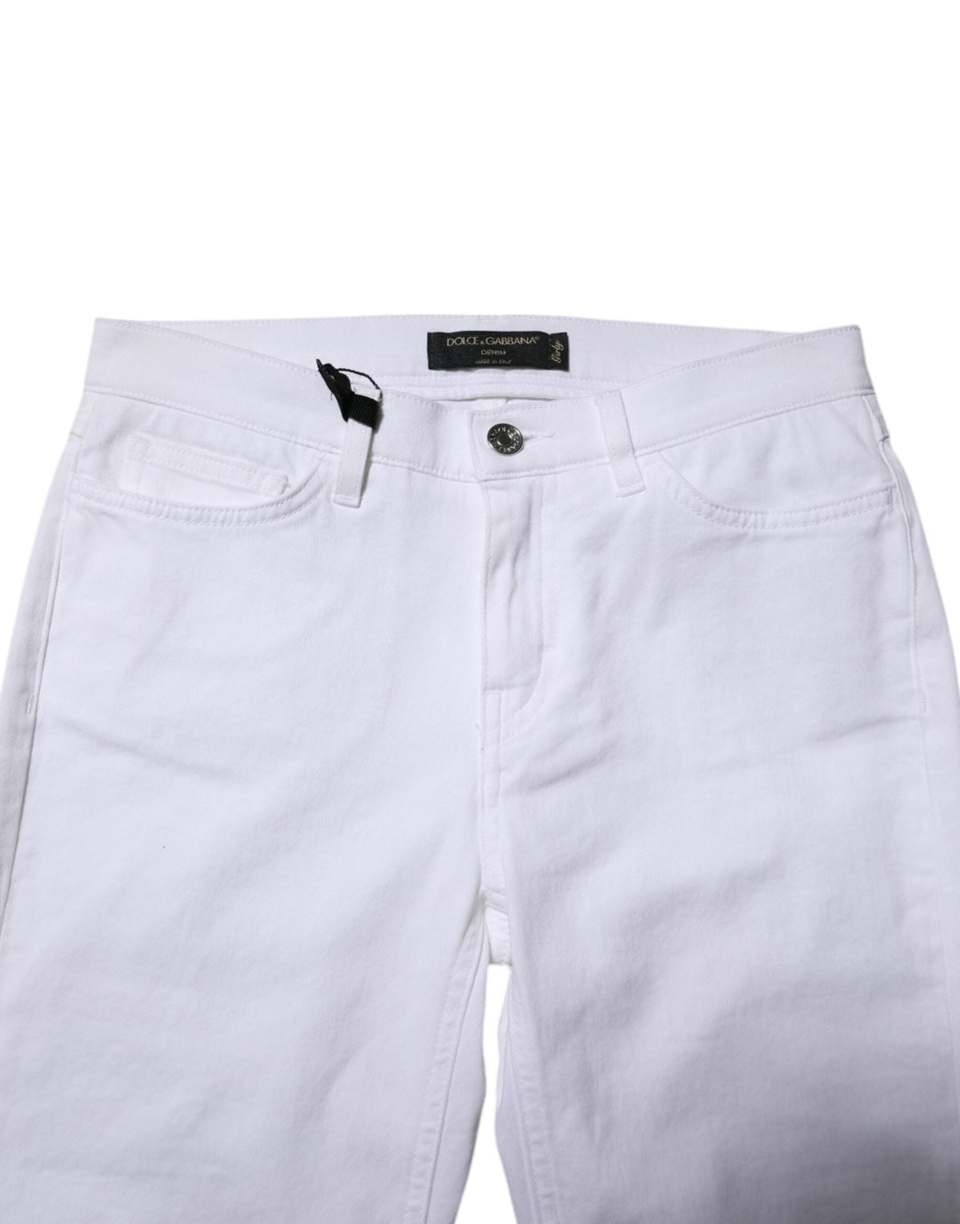 Dolce &amp; Gabbana White Grace Mid Waisted Skinny Denim Jeans