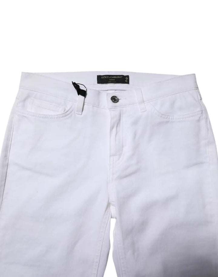 Dolce &amp; Gabbana White GRACE Mid Waisted Skinny Denim Jeans