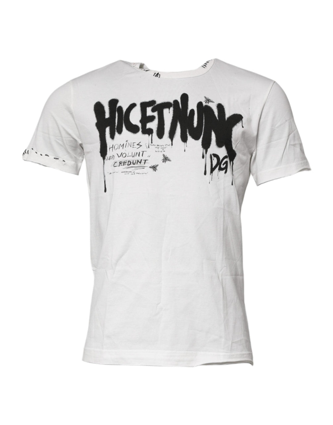 Dolce &amp; Gabbana White Graphic Print Cotton Crew Neck T-shirt