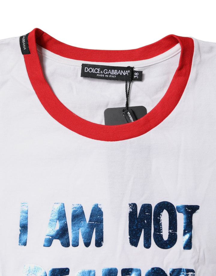 Dolce &amp; Gabbana - White Graphic Print Cotton Crew Neck T-shirt