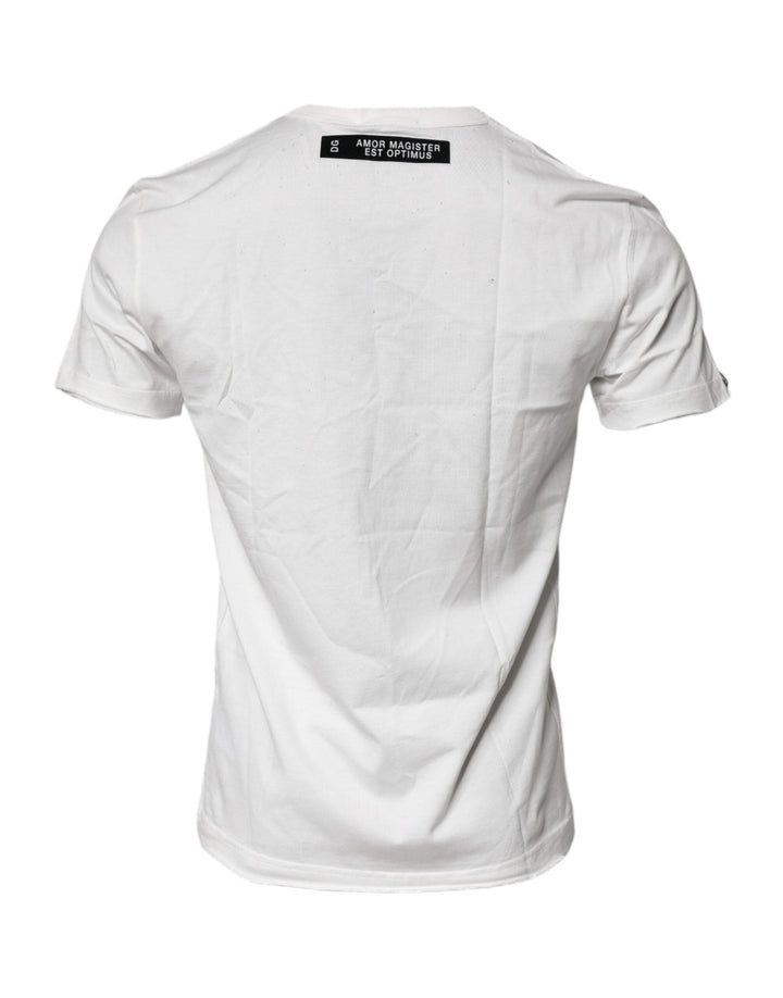 Dolce &amp; Gabbana White Graphic Print Cotton Crew Neck T-shirt