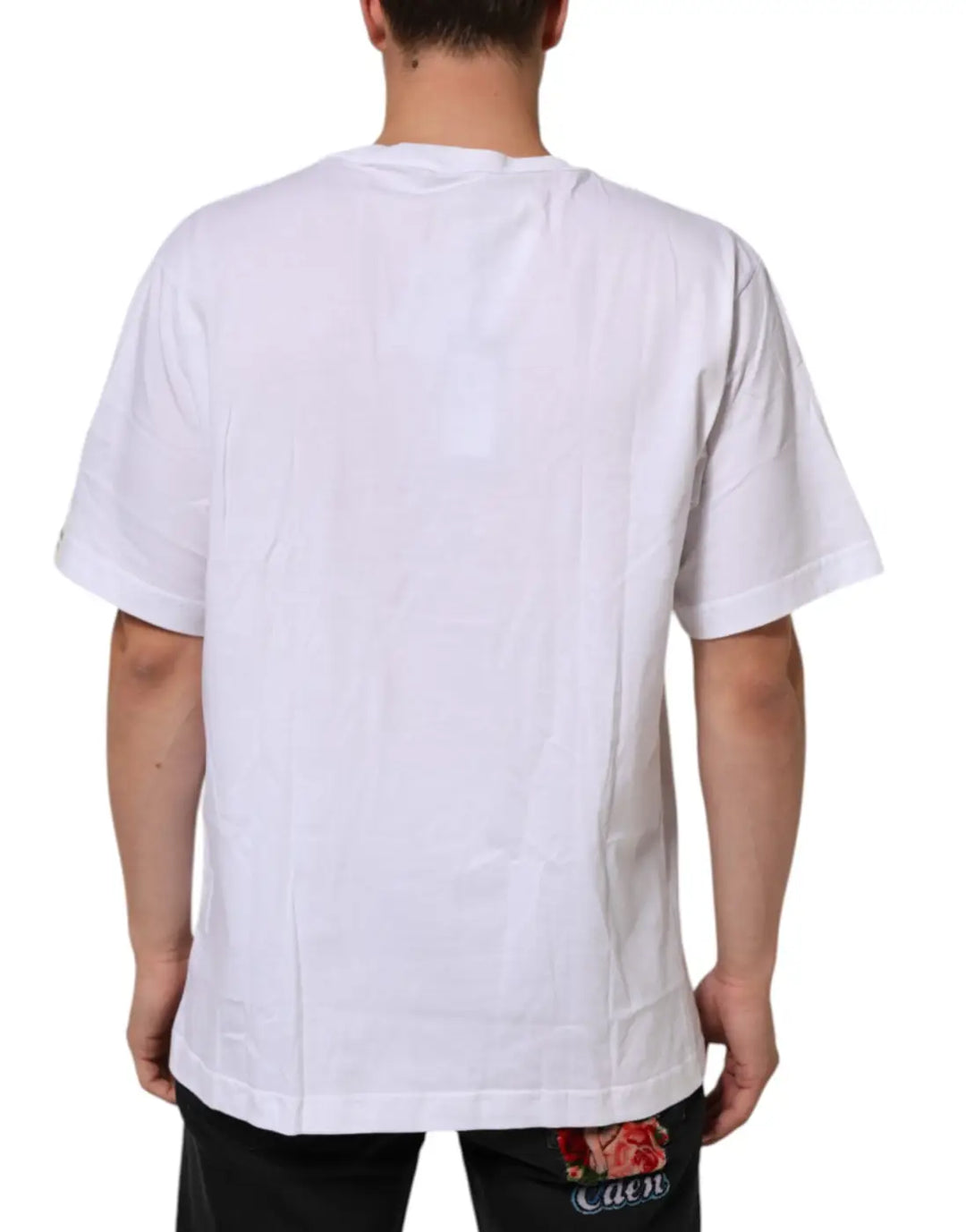 Dolce &amp; Gabbana White Graphic Print Cotton Crew Neck T-shirt