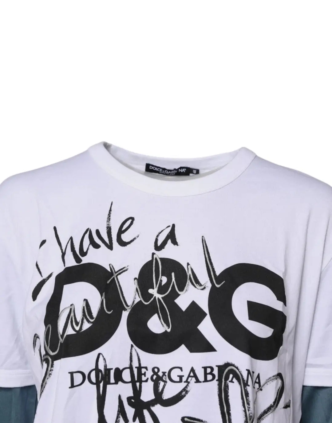 Dolce &amp; Gabbana White Graphic Print Cotton Crew Neck T-shirt