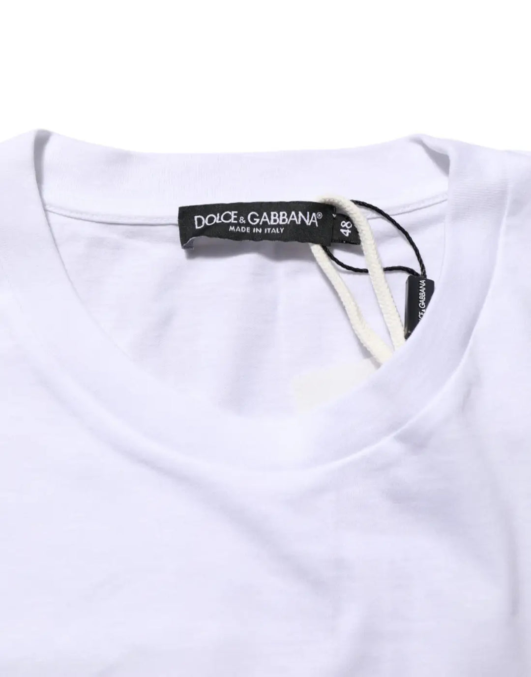 Dolce &amp; Gabbana White Graphic Print Cotton Crew Neck T-shirt