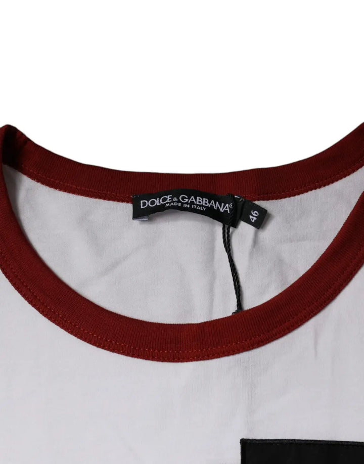 Dolce &amp; Gabbana White Graphic Print Cotton Crew Neck T-shirt