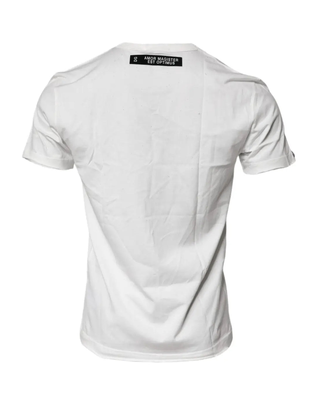 Dolce &amp; Gabbana White Graphic Print Cotton Crew Neck T-shirt