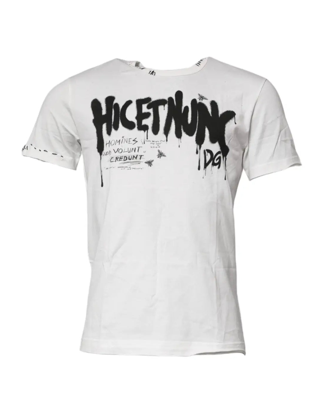 Dolce &amp; Gabbana White Graphic Print Cotton Crew Neck T-shirt