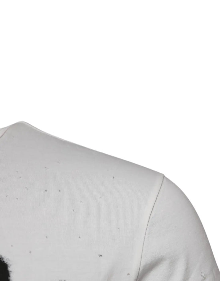 Dolce &amp; Gabbana White Graphic Print Cotton Crew Neck T-shirt