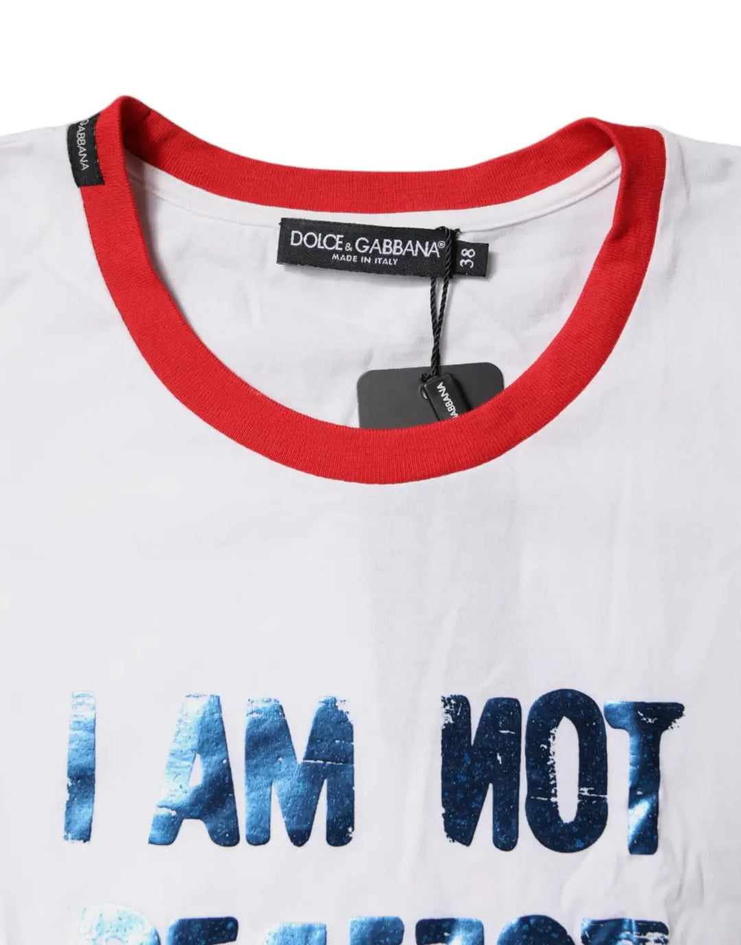Dolce &amp; Gabbana White Graphic Print Cotton Crew Neck T-shirt