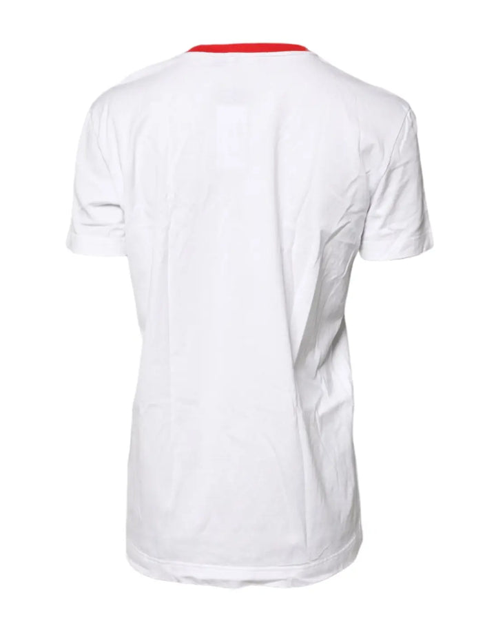 Dolce &amp; Gabbana White Graphic Print Cotton Crew Neck T-shirt