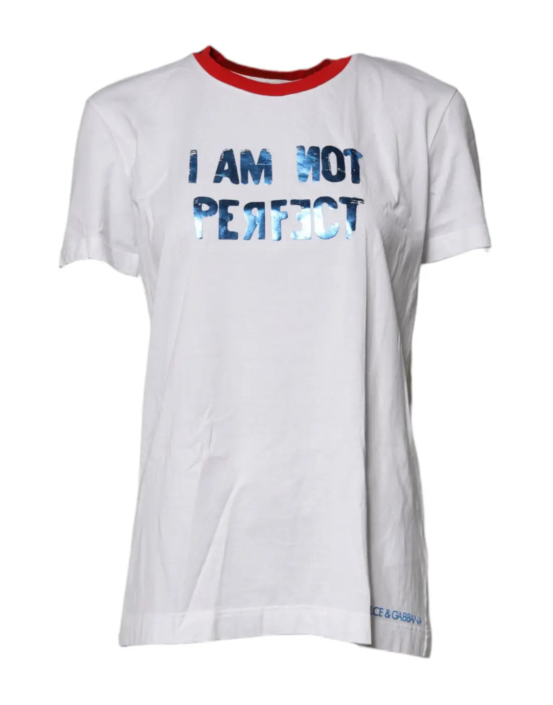 Dolce &amp; Gabbana White Graphic Print Cotton Crew Neck T-shirt