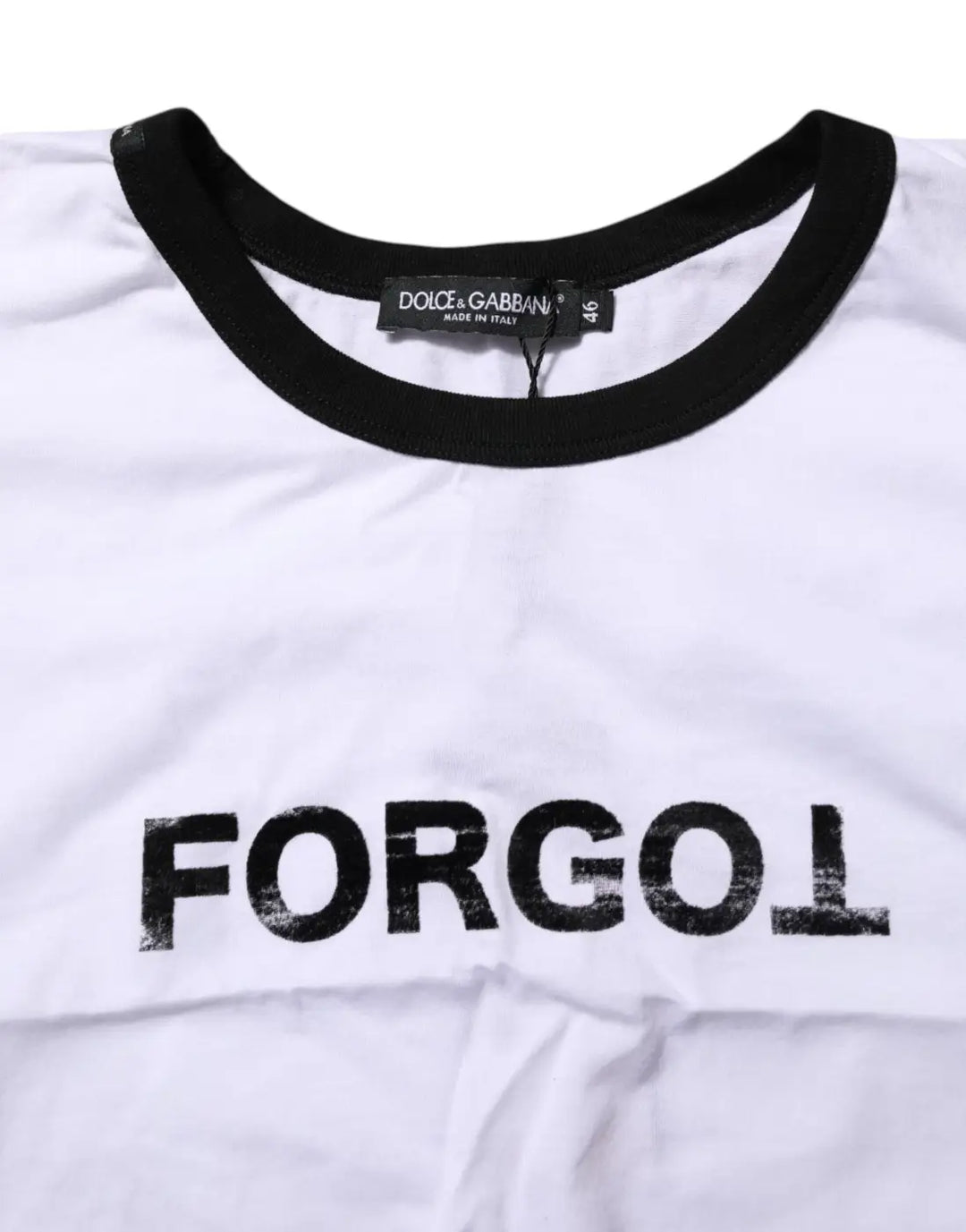 Dolce &amp; Gabbana White Graphic Print Crew Neck Cropped T-shirt