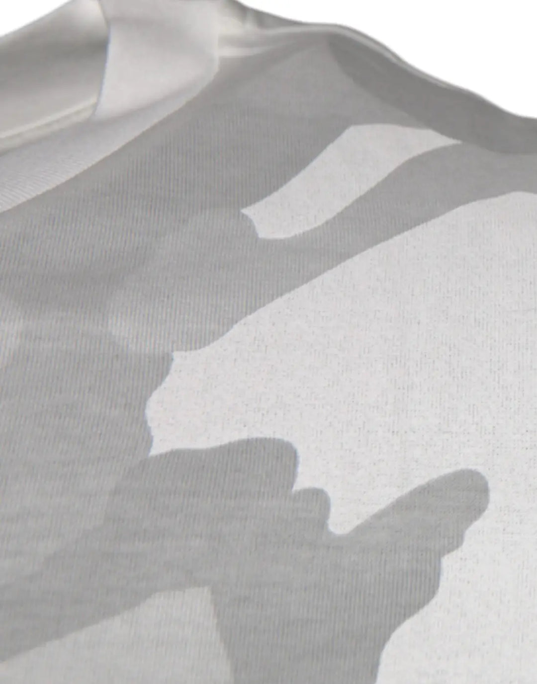 Dolce &amp; Gabbana White Gray Camouflage Cotton Crew Neck T-shirt