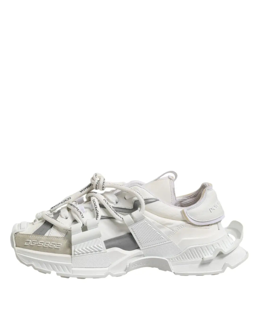 Dolce &amp; Gabbana White Gray Low Top Space Sneakers Shoes