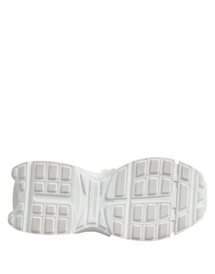 Dolce &amp; Gabbana White Gray Low Top Space Sneakers Shoes