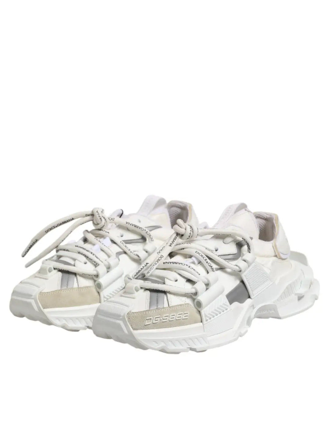Dolce &amp; Gabbana White Gray Low Top Space Sneakers Shoes