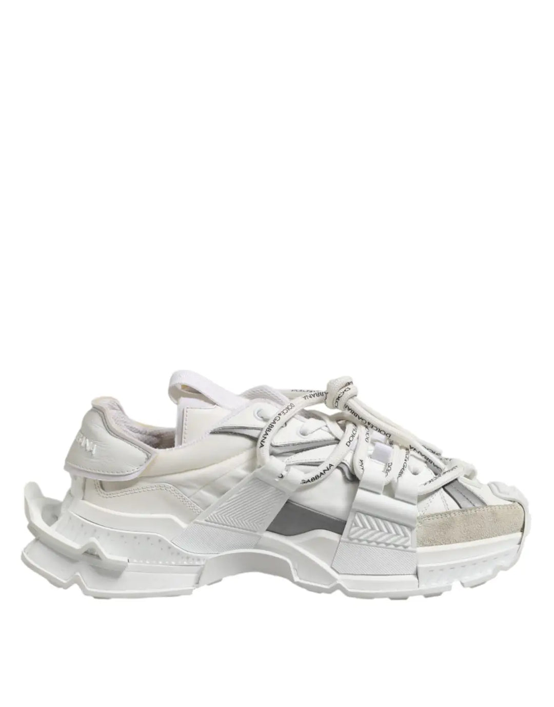 Dolce &amp; Gabbana White Gray Low Top Space Sneakers Shoes