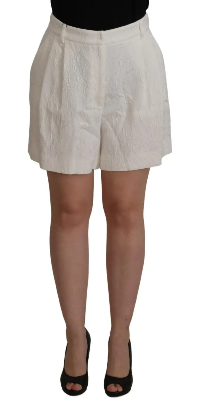 Dolce &amp; Gabbana White High Waist Culotte Cotton Shorts