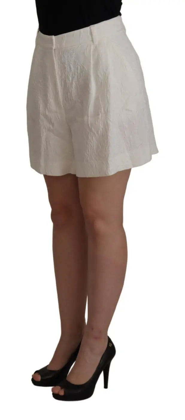 Dolce &amp; Gabbana White High Waist Culotte Cotton Shorts