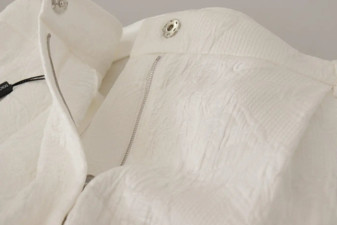 Dolce &amp; Gabbana White High Waist Culotte Cotton Shorts