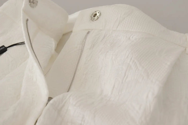 Dolce &amp; Gabbana White High Waist Culotte Cotton Shorts