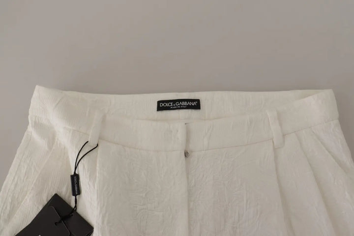 Dolce &amp; Gabbana White High Waist Culotte Cotton Shorts