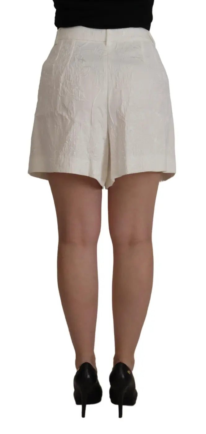 Dolce &amp; Gabbana White High Waist Culotte Cotton Shorts