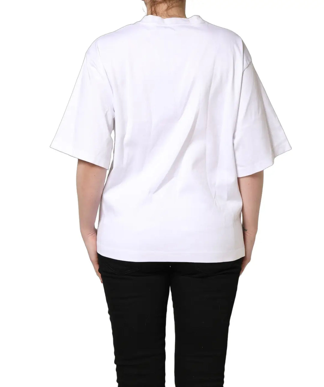 Dolce &amp; Gabbana White I’m A Super Model Fan Print Jersey T-shirt