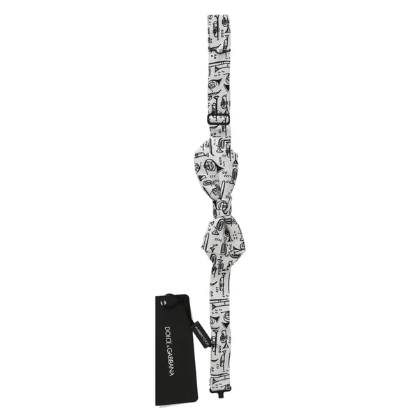 Dolce & Gabbana White Instruments Adjustable Neck Papillon Men Bow Tie