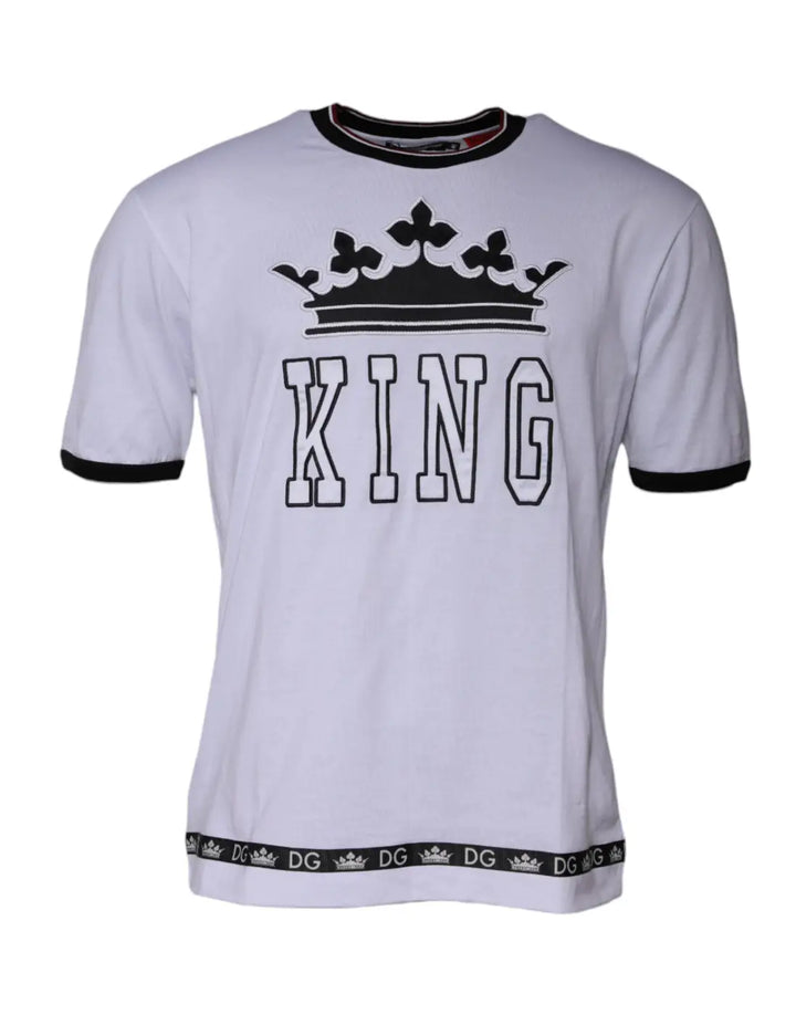 Dolce &amp; Gabbana White Jersey Crew Neck Short Sleeves T-shirt