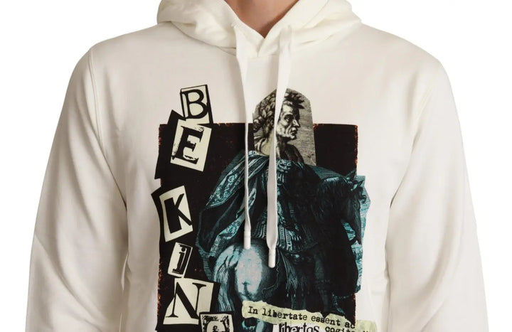 Dolce &amp; Gabbana White King Ceasar Cotton Hooded Sweater