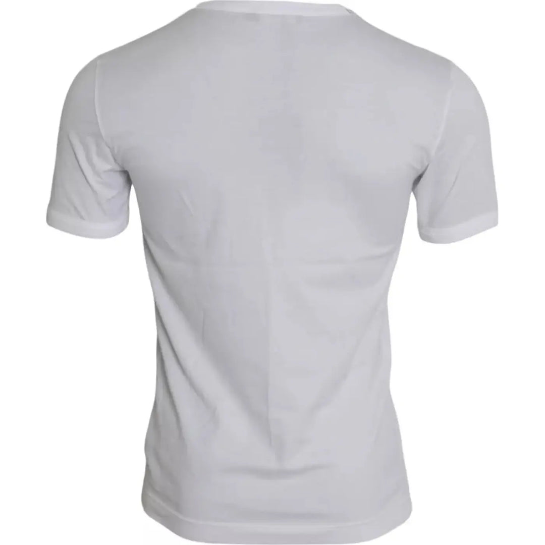 Dolce &amp; Gabbana White King Of Love Round Neck Short Sleeves T-shirt