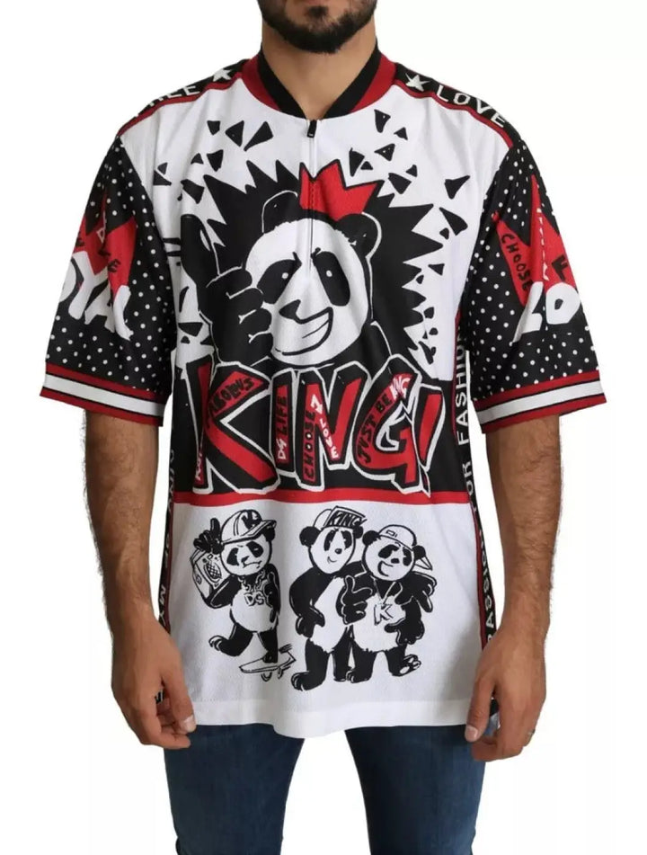 Dolce &amp; Gabbana White King Panda Polyester T-shirt Top